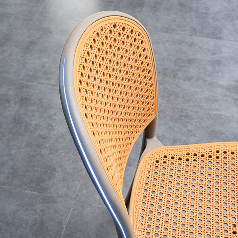 Nordic Style Armless Side Chairs Open Back Chair with Plastic Legs for Home Use