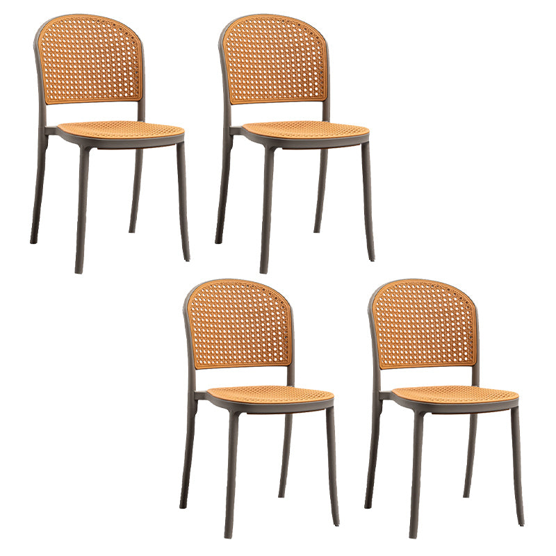 Nordic Style Armless Side Chairs Open Back Chair with Plastic Legs for Home Use