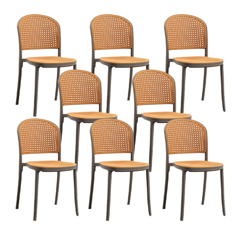 Nordic Style Armless Side Chairs Open Back Chair with Plastic Legs for Home Use
