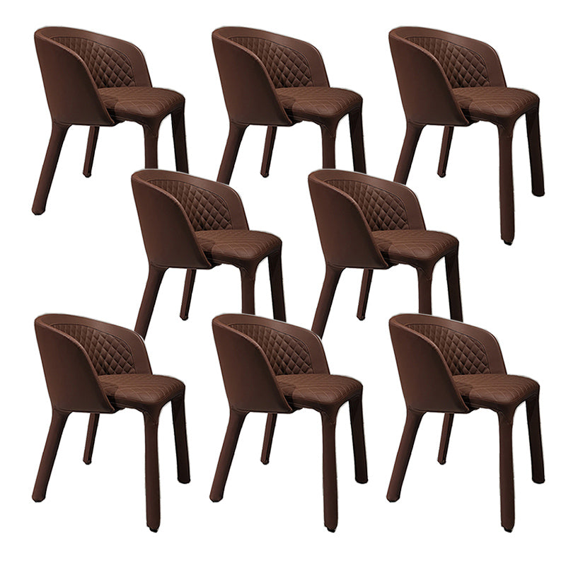 Contemporary Parsons Chairs Upholstered Dining Chairs with Metal Legs