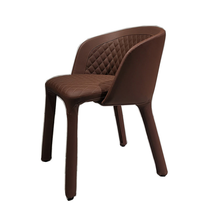 Contemporary Parsons Chairs Upholstered Dining Chairs with Metal Legs