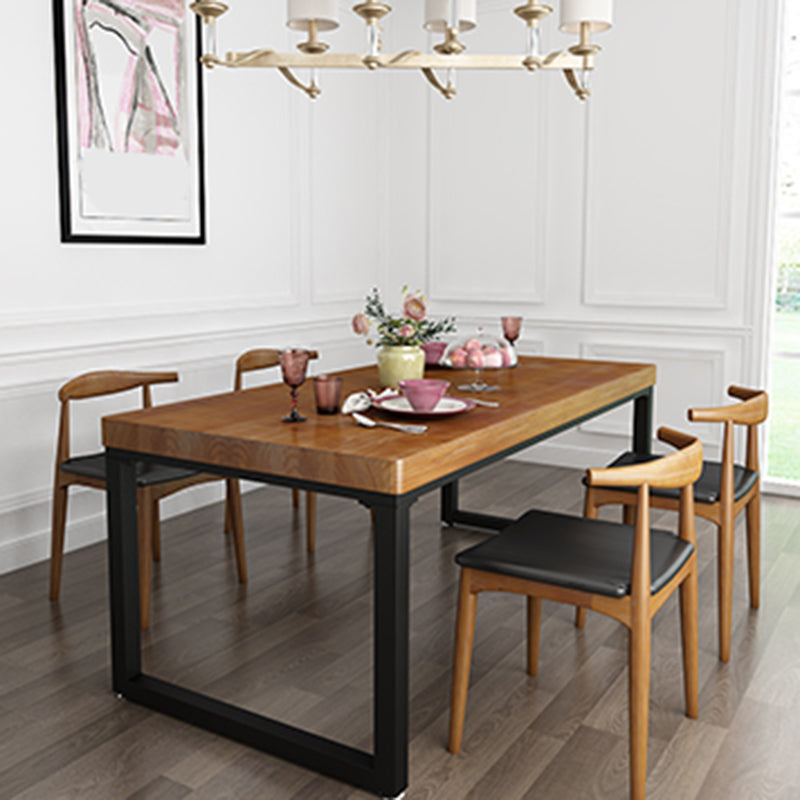 Rectangle Double Pedestal Dining Table Modern Wood Table for Home