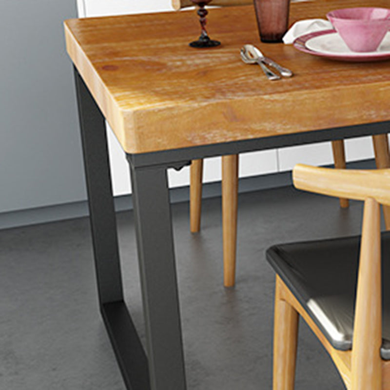Rectangle Double Pedestal Dining Table Modern Wood Table for Home