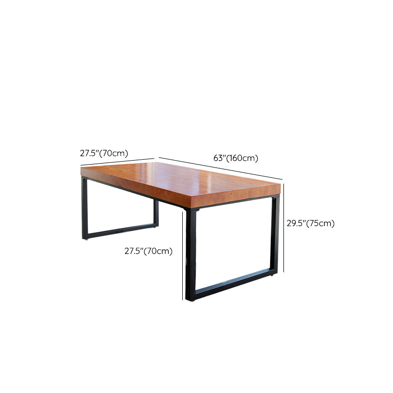 Rectangle Double Pedestal Dining Table Modern Wood Table for Home