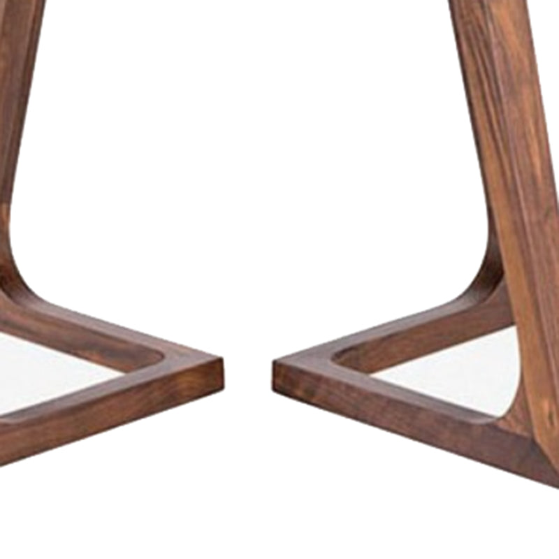 Round Brown Base Dining Table Modern Wood Table for Dining Room