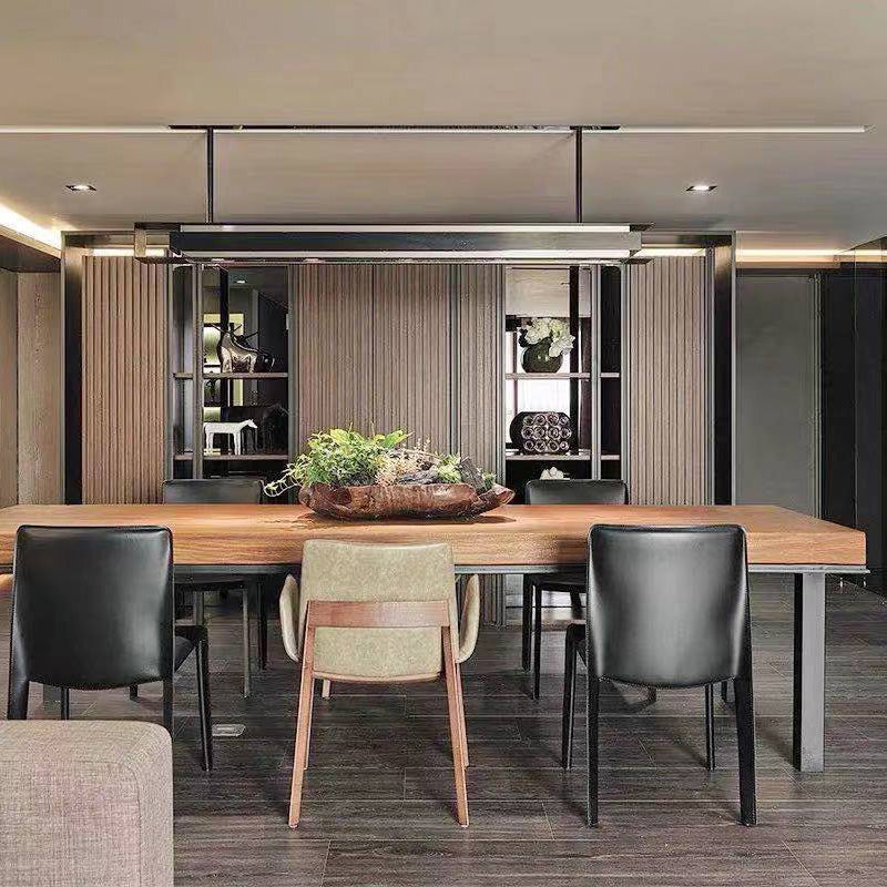 Rectangle 4 Legs Dining Table Industrial Pine Wood Table for Dining Room