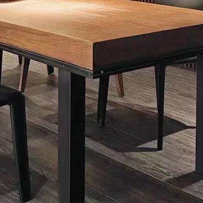 Rectangle 4 Legs Dining Table Industrial Pine Wood Table for Dining Room