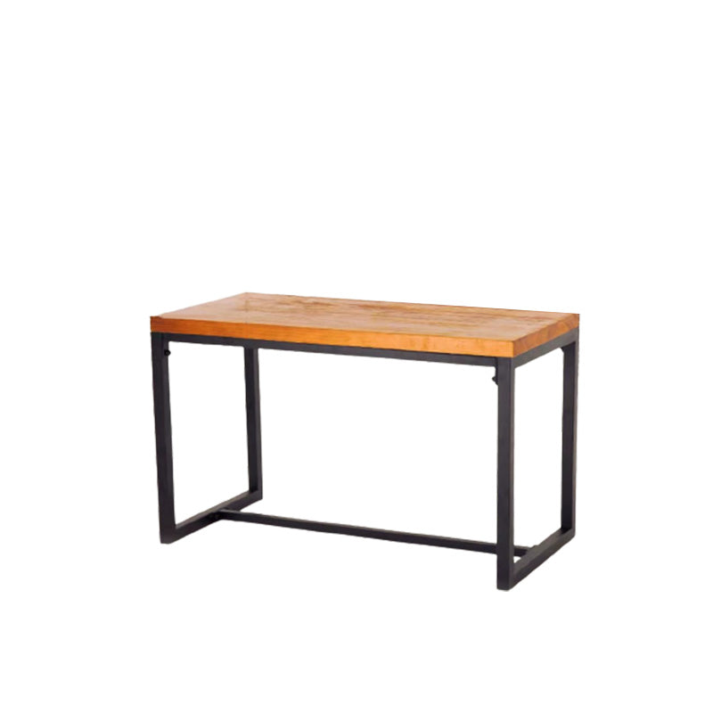 Industrial Indoor Dining Table Brown Wood Top Table with Metal Frame