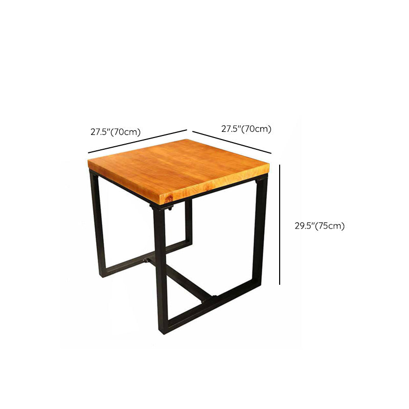 Industrial Indoor Dining Table Brown Wood Top Table with Metal Frame