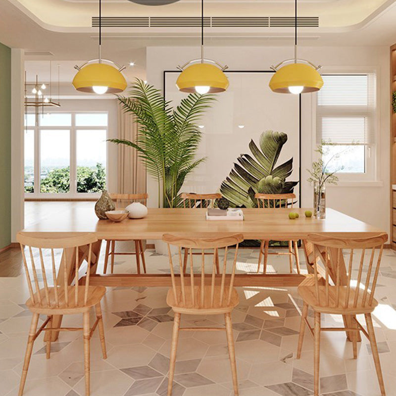 Natural Finish Table with Wooden Base Modern Solid Wood Top Dining Table