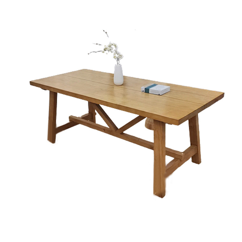 Rectangle Trestle Dining Table Modern Wood Table for Dining Room Kitchen