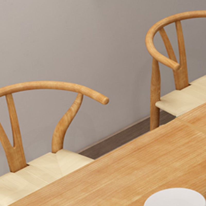 Rectangle Trestle Dining Table Modern Wood Table for Dining Room Kitchen