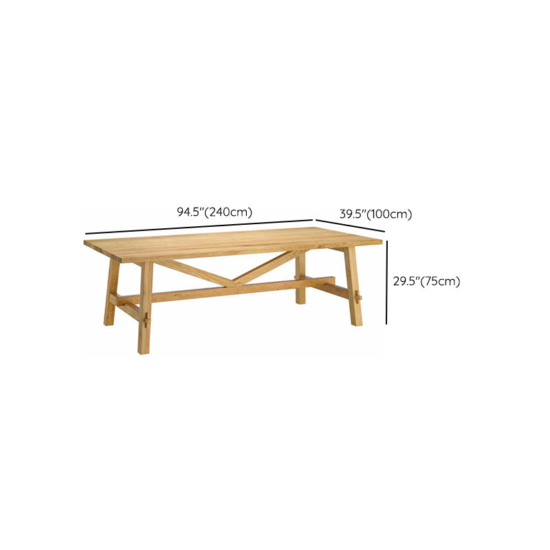 Rectangle Trestle Dining Table Modern Wood Table for Dining Room Kitchen