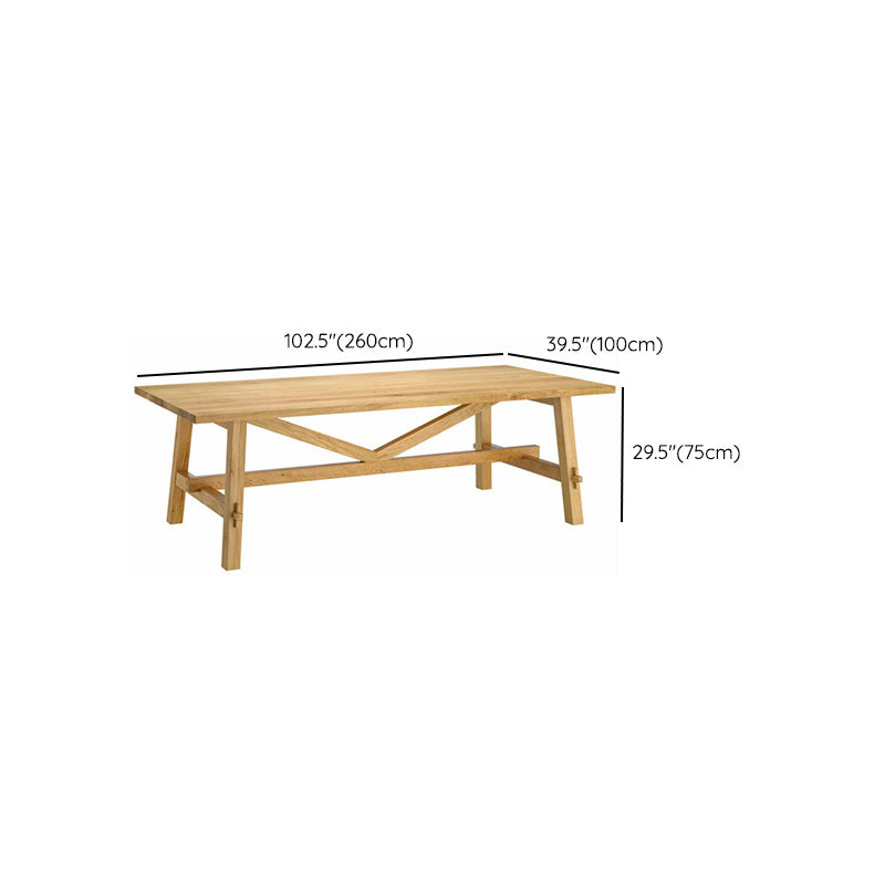 Rectangle Trestle Dining Table Modern Wood Table for Dining Room Kitchen