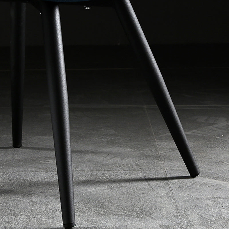 Industrial Style Faux Leather Chair Armless Side Chairs with Metal Legs for Kitchen