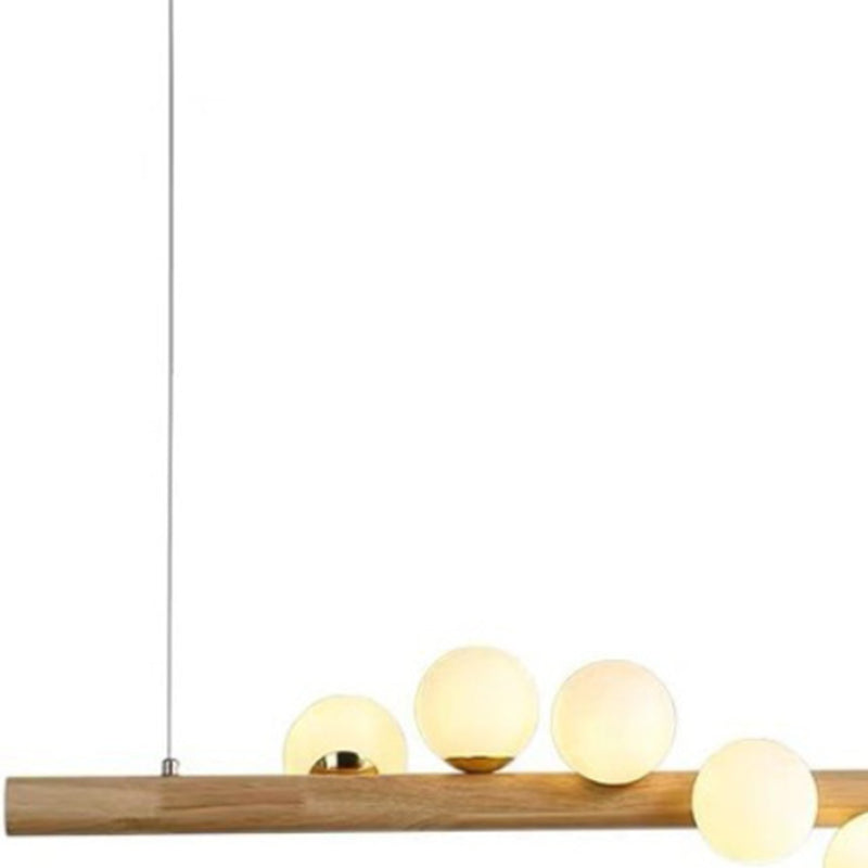 Wood Kitchen Island Lighting Contemporary Glass Shaded Ceiling Light for Home