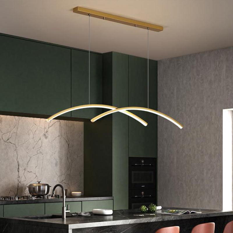 LED Kitchen Island Lighting Contemporary Golden/Black Ceiling Light for Room