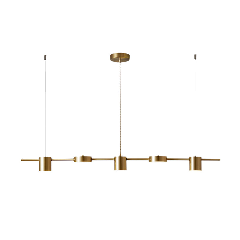 Metal Cylinder Island Pendant Modern Multiple-Light Island Lighting
