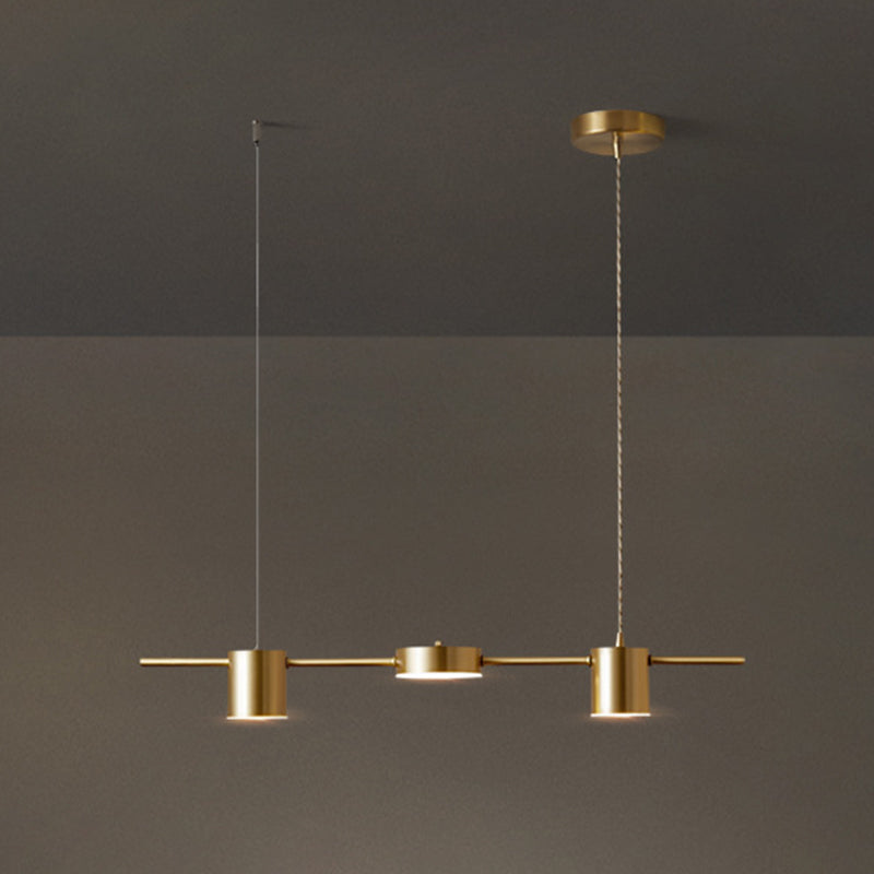 Metal Cylinder Island Pendant Modern Multiple-Light Island Lighting