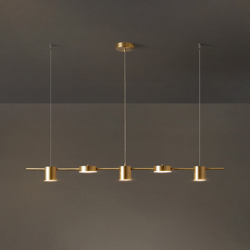 Metal Cylinder Island Pendant Modern Multiple-Light Island Lighting