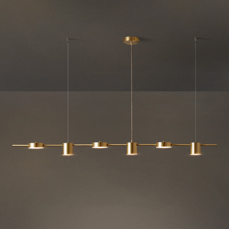 Metal Cylinder Island Pendant Modern Multiple-Light Island Lighting