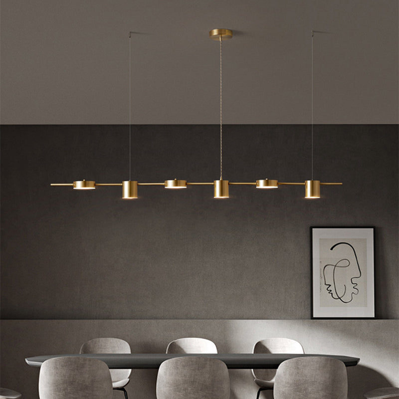 Metal Cylinder Island Pendant Modern Multiple-Light Island Lighting