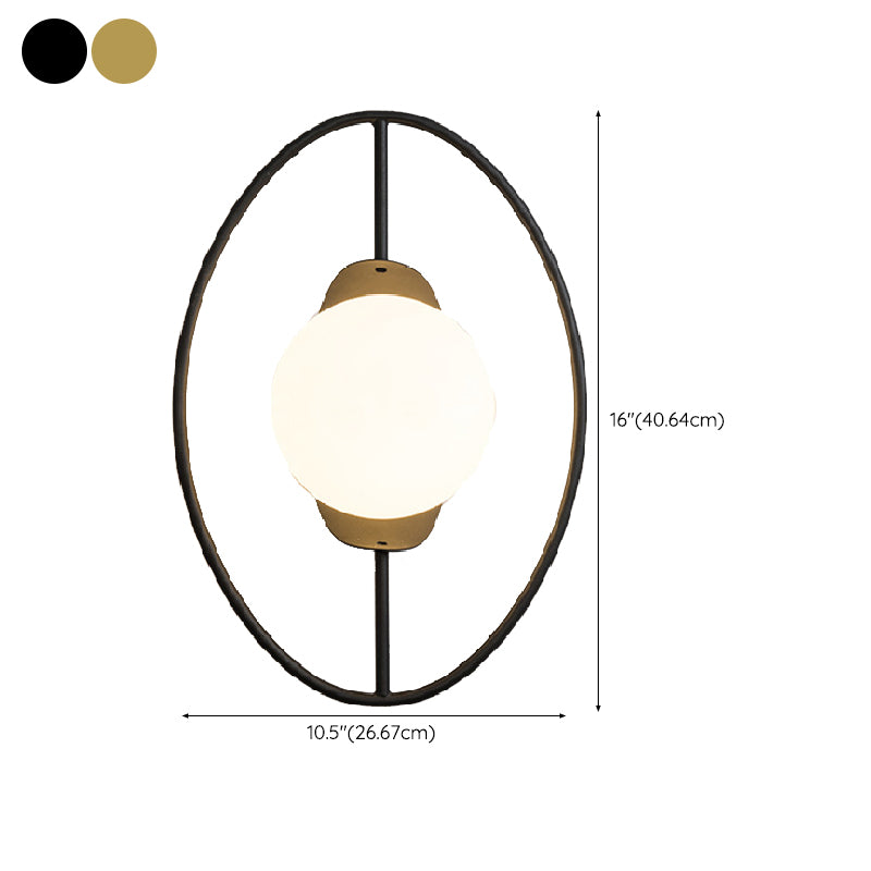 Contemporary Wall Sconce Globe Shade Wall Light Fixture for Bedroom