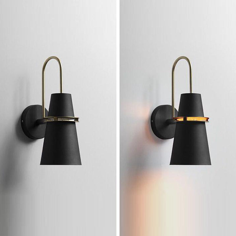 Single Cone Wall Mounted Sconce Modernism Metal Wall Light Sconces