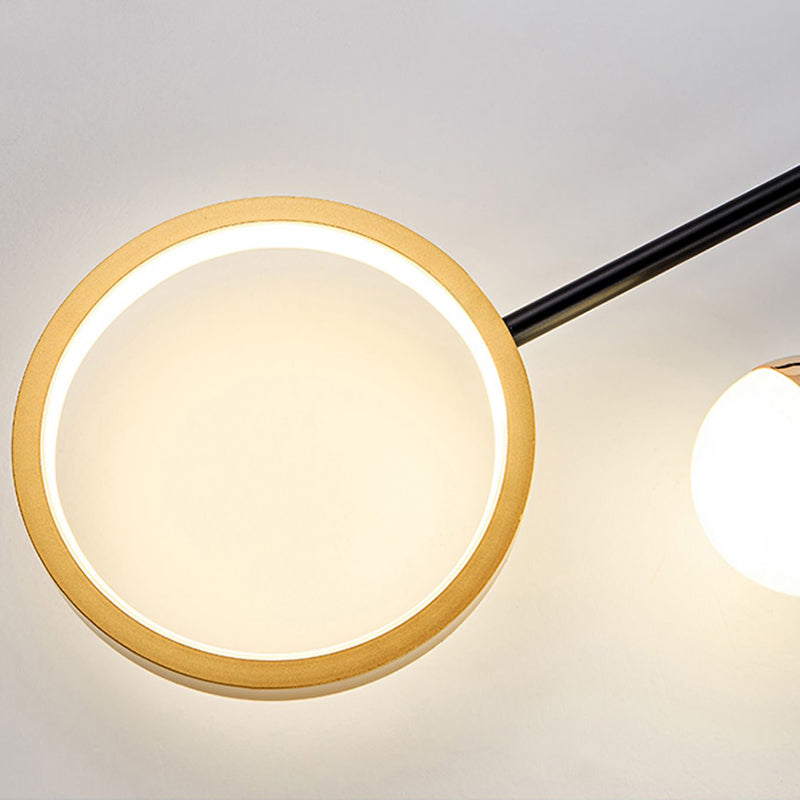 Modern Metal Wall Sconce Circle Shape Wall Light with Silicone Shade for Bedroom