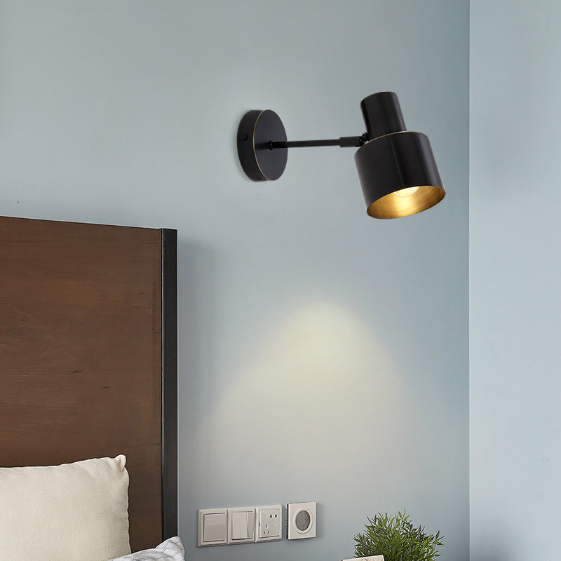 Single Modernism Golden/Black Wall Mounted Sconce Shaded Wall Light for Living Room