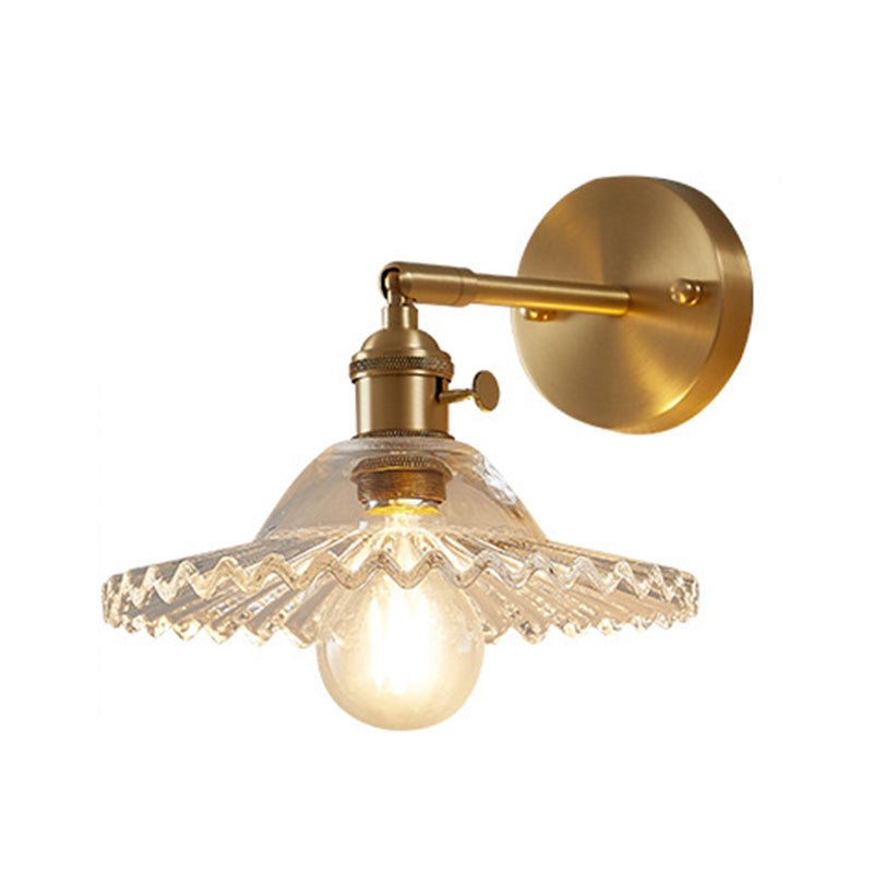 Cone Shape Glass Wall Light Industrial Style 1 Light Wall Light Sconce