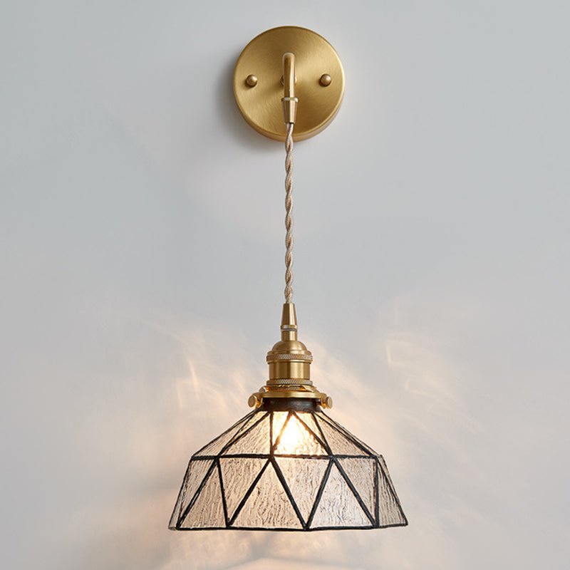 Geometric Shape Glass Wall Light Industrial Style 1 Light Wall Light Sconce