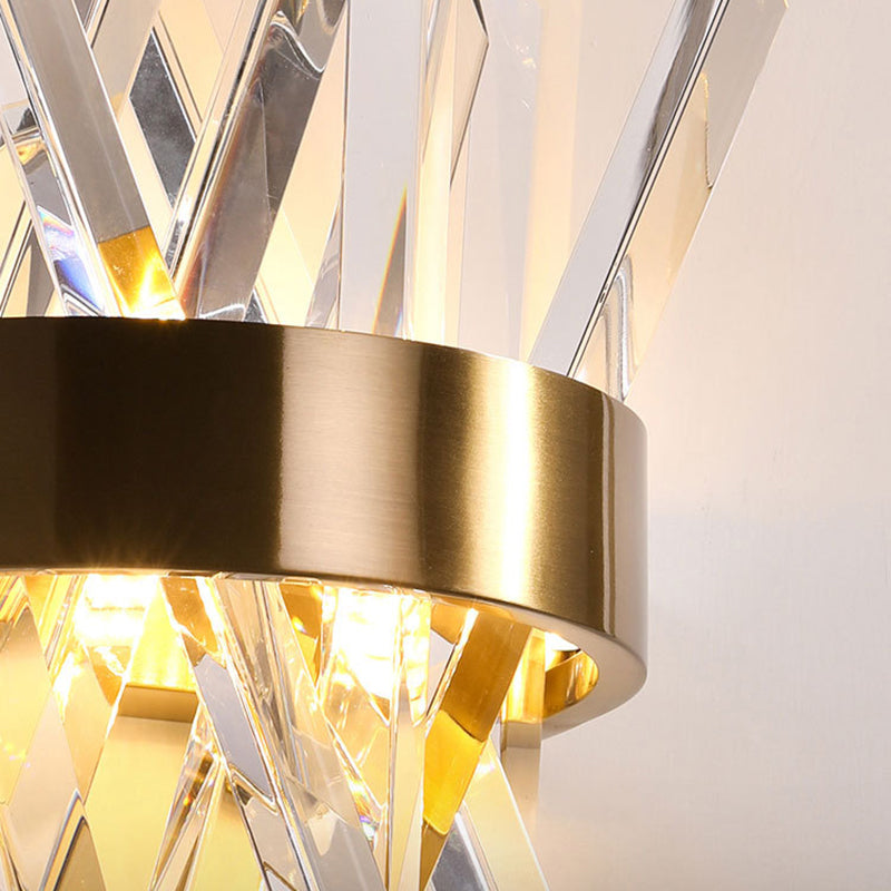 Geometric Shape Crystal Wall Light Modern Style 1 Light Wall Light Sconce in Gold