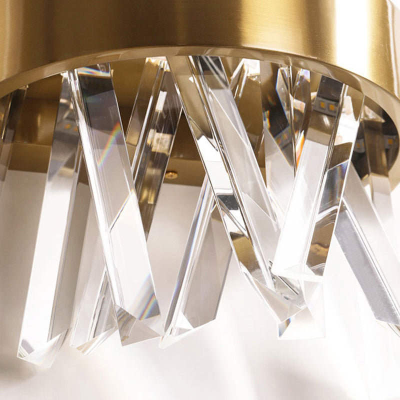 Geometric Shape Crystal Wall Light Modern Style 1 Light Wall Light Sconce in Gold