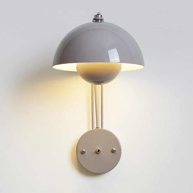 Metal Dome Shape Wall Light Modern Style 1 Light Wall Light Sconces