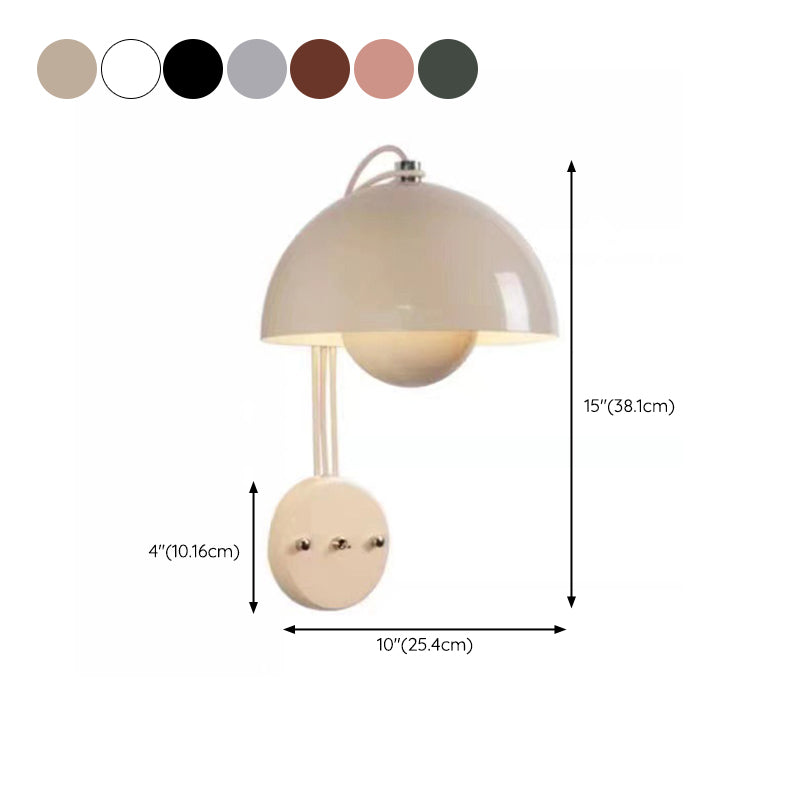 Metal Dome Shape Wall Light Modern Style 1 Light Wall Light Sconces