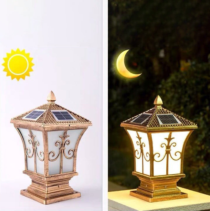 Modern Pillar Lamp Minimalist Outdoor Lamp with Acrylic Shade for Backyard