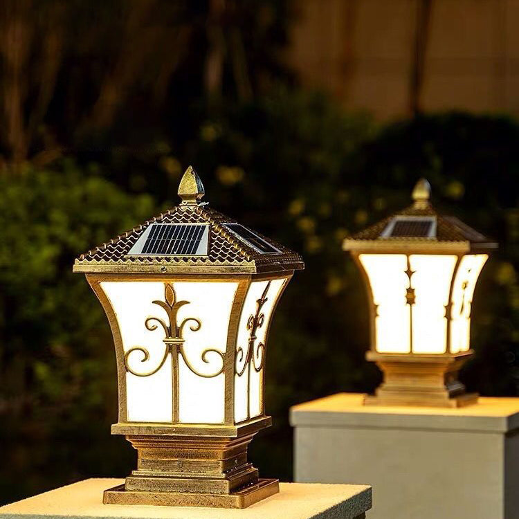Modern Pillar Lamp Minimalist Outdoor Lamp with Acrylic Shade for Backyard