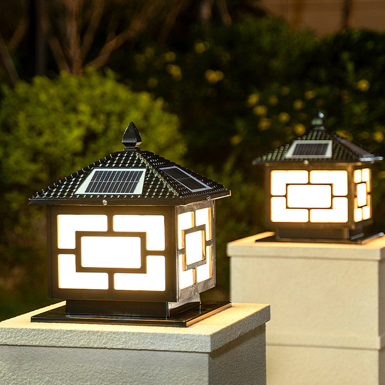 Modern Pillar Lamp Household Outdoor Lamp with Acrylic Shade for Garden