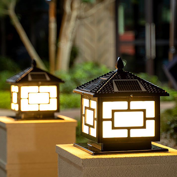 Modern Pillar Lamp Household Outdoor Lamp with Acrylic Shade for Garden