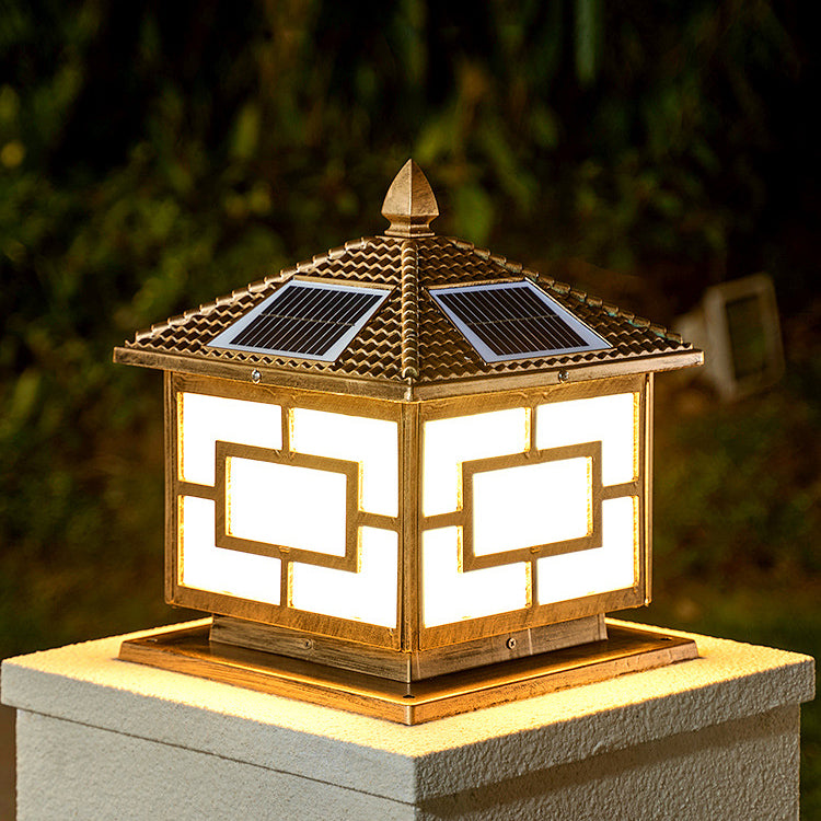 Modern Pillar Lamp Household Outdoor Lamp with Acrylic Shade for Garden