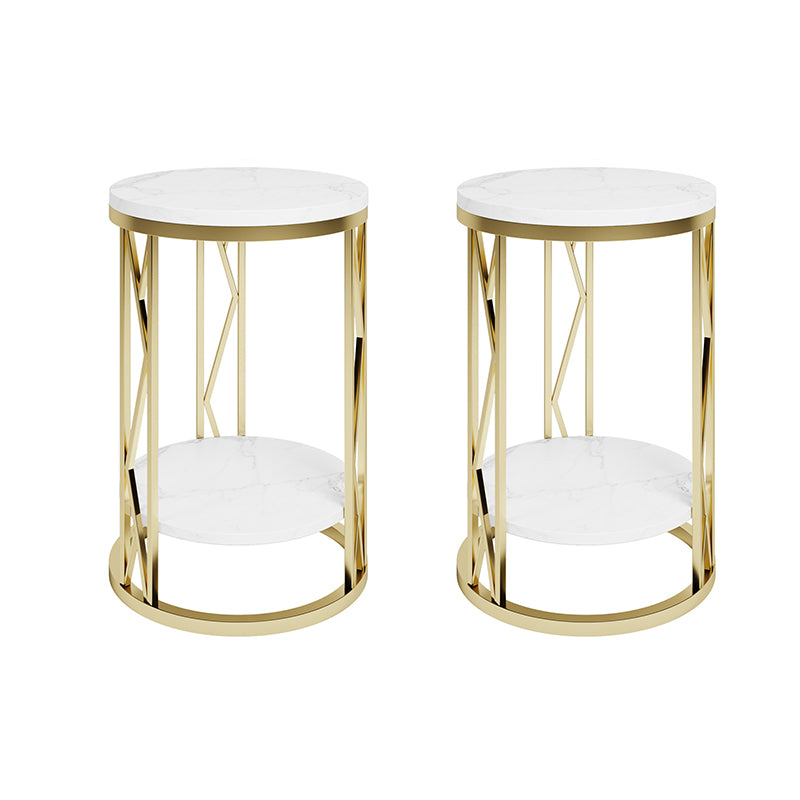 Industrial Bed Nightstand Open Storage Accent Table Nightstand for Bedroom