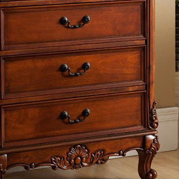 Traditional Rubber Wood Storage Chest Bedroom Chest with Drawers