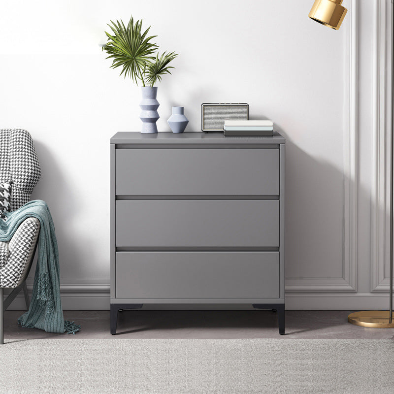 Contemporary Engineered Wood Storage Chest Bedroom Chest in Gray with Drawers