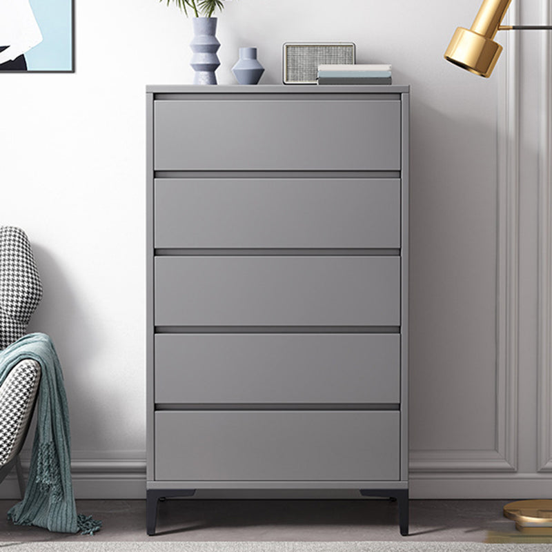 Contemporary Engineered Wood Storage Chest Bedroom Chest in Gray with Drawers