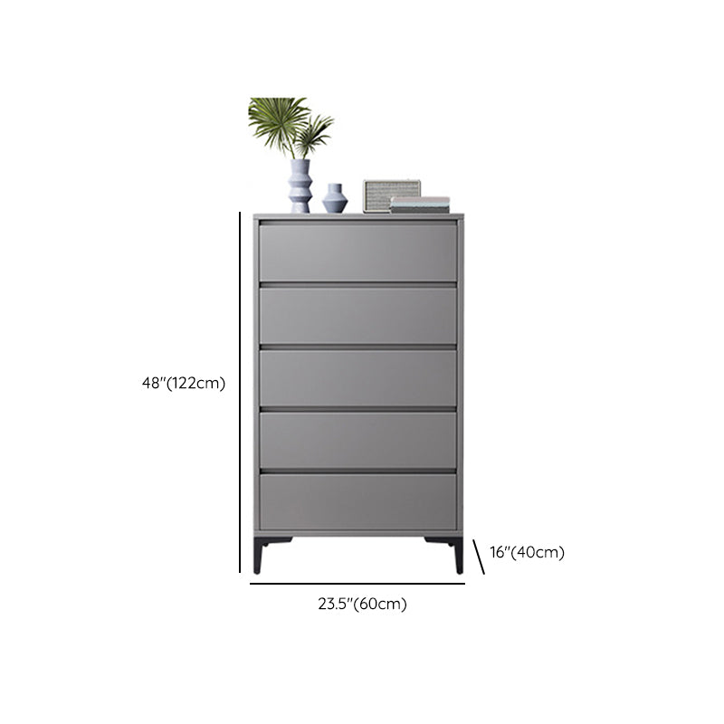 Contemporary Engineered Wood Storage Chest Bedroom Chest in Gray with Drawers