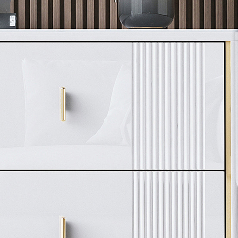 16" W Horizontal Double Dresser Bedroom Slate Top Storage Chest with Drawers