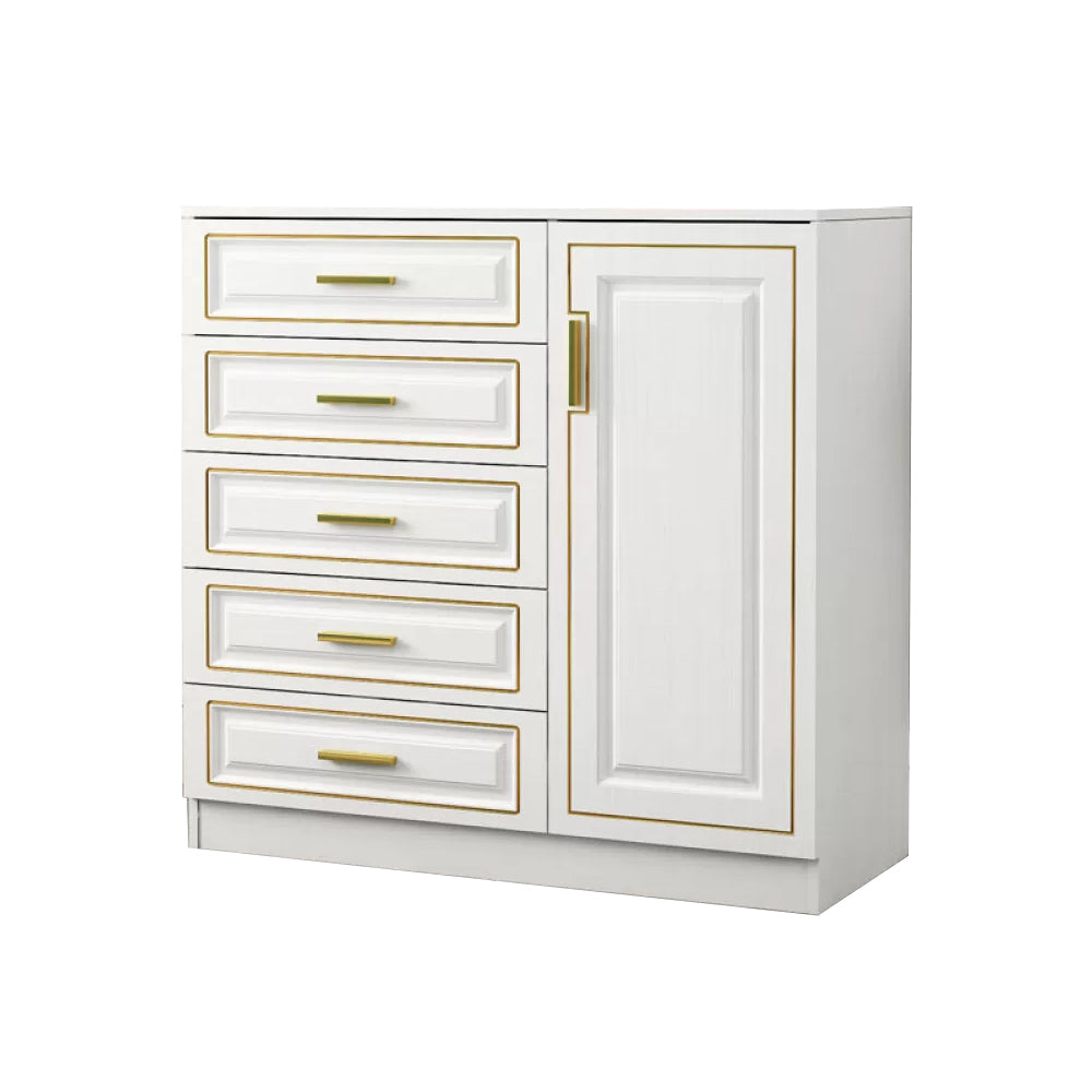 15.75" W Bachelor's Chest Wooden Home Double Dresser Without Mirror