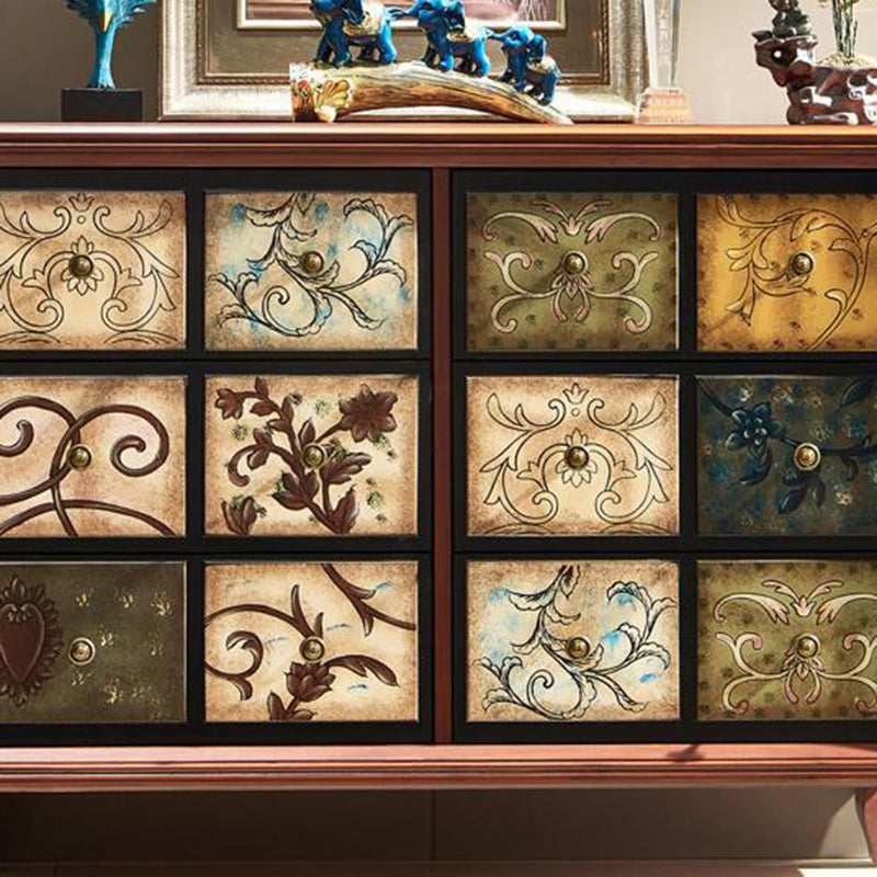 Traditional Bedroom Wooden Storage Chest Horizontal Chest with Drawers