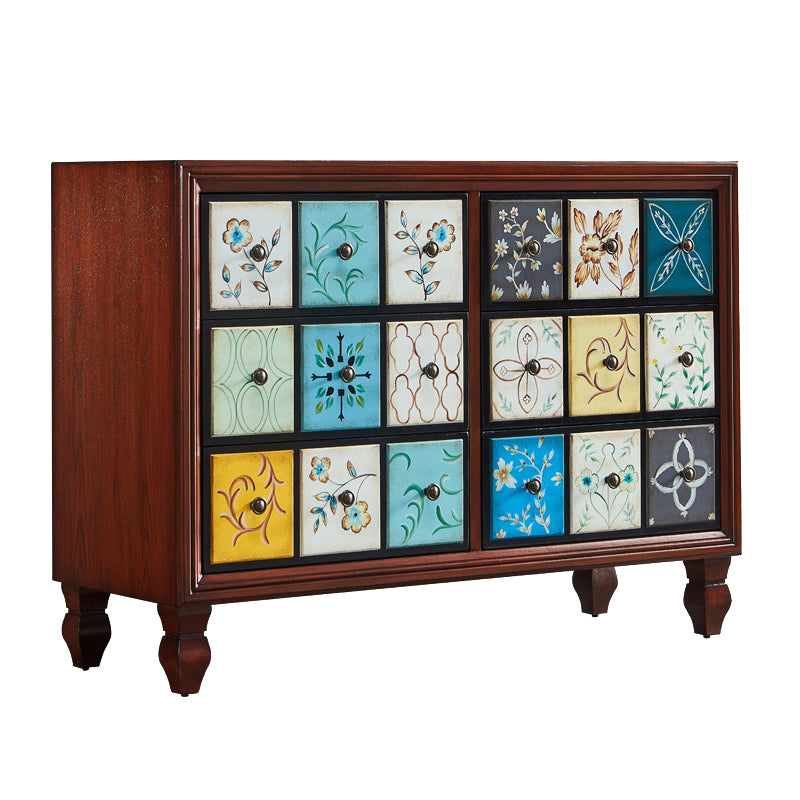 Traditional Bedroom Wooden Storage Chest Horizontal Chest with Drawers